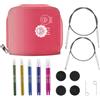KnitPro Kit ferri intercambiabili Zing - 5 paia di ferri circolari da 10 cm con accessori Zing Starter Set, codice colore per principianti, professionisti e confezione regalo