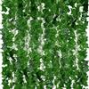 ADORAMOUR Ghirlande di Edera Artificiale - Confezione da 36, Lunghezza 210cm - Viti Finte Realistiche per la Decorazione di Stanze e Pareti da Giardino per Interni ed Esterni, Verde Piante