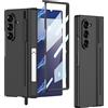 Clatoxi Custodia per Samsung Galaxy Z Fold 7 con Gear-Pushed Pen Supporto & Protezione per lo Schermo e Protezione con Cerniera Magnetica, Cover Rigida in PC con Supporto per Z Fold 7, Senza S Pen (Nero)