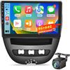 LORPHEIR 4+64G Autoradio Android per Toyota Aygo/Peugeot 107 / Citroën C1 2005-2014, Schermo Tattile 10 Pollici, CarPlay & Android Auto Wireless, Navi GPS, WiFi6, DSP, FM RDS, Supporto Telecamera AHD/OBD/DAB