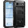 Lanhiem Cover per iPhone 17 Air, IP68 Impermeabile, Metallo Armor, Nero | 360° Completa Waterproof Case con Protezione Schermo, Militare Antiurto Subacquea Antipolvere Custodia per iPhone 17 Air