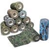 tigratigro 12 Rotoli di bende elastiche autoadesive, garze autoadesive, bende non tessute, nastro sportivo autoadesivo per mani, piedi, braccia (CAMO 12 Rotoli 10cm x4.5m)