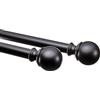 Amazon Basics Bastone per tenda estensibile con terminali a sfera, diametro 19 mm, da 91 a 183 cm, nero