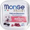 Monge Fresh Manzo Paté con Bocconcini per Cani Adulti 10x100 g