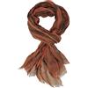 Rotfuchs Sciarpa in cotone, da uomo, effetto stropicciato, motivo a righe, colore: arancione, marrone, sottile, made in Germany, Arancione/Marrone, XL