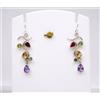5.50 GM 925 Argento Sterling Naturale Multi Taglio Gemma Sottile Orecchino 4.4cm
