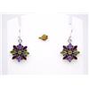 5.7 GM 925 Argento Sterling Naturale Multi Gemma Mano Orecchino Misura 4.3cm