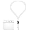 webbomb Porta badge con zip impermeabile e flessibile con cordino, cordino largo 2 cm (11 colori), cordino da collo + porta carte con zip per 1-2 carte d'identità e carte d'accesso (bianco)