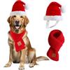 Wiz BBQT Set cappello e sciarpa di Natale per cani, grande, rosso, peluche/acrilico, classico, unisex, invernale, comodo e caldo, design 3D, accessori per cani, Natale, oltre 55 libbre, razze grandi