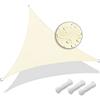 VOUNOT® Vela Ombreggiante Triangolare 5x5x5m, Tenda da Sole per Esterno, Impermeabile Protezione UV, Tenda a Vela per Giardino, Balcone, Terrazza, Beige