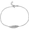 Nix Feather Dreams Cavigliera/cavigliera/cavigliera/cavigliera in argento Sterling 925 con piume, da 22,9 cm a 25,4 cm, cavigliera da donna, 12 inch, Argento sterling, Zirconie sintetico