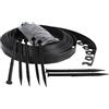 sarcia.eu Bordo flessibile per giardino, bordo per prato morbido, bordo da giardino in plastica, 4 cm di altezza (10 m, nero)