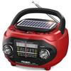 PRUNUS J-666S Radio Portatile Solare AM FM SW e Altoparlante Vintage Bluetooth 6.0 15W, Stereo e Bassi Ricchi, Ricaricabile via USB C, Supporta TF/USB/AUX, Ideale per Casa e Regalo (Rosso)