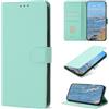 BoxTii Cover per Samsung Galaxy A21s, Custodia in PU Pelle Portafoglio con Blocco RFID, Chiusura Magnetica Antiurto Cover a Libro per Galaxy A21s, Verde menta