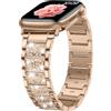Sixmoat Compatibile con Apple Watch Cinturino 42mm 44mm 45mm 46mm 49mm | Bling Cinturini Elegante Motivo di Ricambio Bracciale per iWatch Donna Ultra SE Serie 12 11 10 9 8 7 6 5 4 3, Oro Rosa