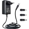 ANLINK Adattatore di alimentazione da 12 V, 2 A/2000 mA. AC 100-240 V, 50/60 Hz su DC 12 V, 2 A, 24 W, 5,5 x 2,1 mm, cavo da 20 AWG lungo 1,8 m per un uso stabile e flessibile, 3 attacchi inclusi