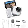 Insta360 GO Ultra Pack Jogging Bianco Artico- action cam mini 4K a mani libere, indossabile, superba in bassa luce, montala ovunque, stabilizzazione FlowState, 200 min di carica, bici e corsa