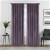 Eclipse Absolute Zero Harper Velvet Blackout Thermal Insulated Rod Pocket Curtains for Bedroom, Single Panel, 50 x 95, Plum