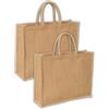 IPEA 2x Borsa in Juta Naturale per Shopping, Spesa e Tempo Libero - 2 Pezzi - Shopper in Vera Iuta - Tote Bag per Sera, Mare, Spiaggia, Uscite - Design Retrò ed Elegante - Manici in Juta - 43 x 34 cm