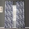 HPD Half Price Drapes Triad Printed Cotton Twill Curtain, Indaco, 50 X 84
