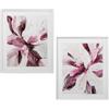 DRW Set di 3 quadri astratti con cornice in legno in rosa e bianco 53x4.2x63 cm