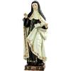 DRW Figura Santa Teresa di Gesù patrona di Avila, scrittori, Carmelitani a piedi nudi, Corpo di Intendenza dell'Esercito spagnolo e la Vita contemplantiva in Resina Dipinta a Mano 8x8x20 cm