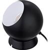 Eglo Lampada da tavolo Petto 1, illuminazione da comodino rotonda con paralume, luce sfera in metallo nero-bianco, sistema di luce con lampadina GU10, luce calda, 13,5 cm