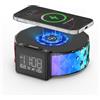 Smiling Shark Lampada Sveglia, Intelligente Sveglia Luce Ricarica Wireless con Timer Snooze Controllo Touch 3 Luminosità e Effetto RGB Wake Up Light Alarm Clock Charger per Comodino