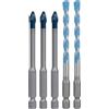 Bosch EXPERT HEX-9 Hard Ceramic & Multi Construction Drill Bit 5pc set 6mm