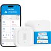 Meross Matter WIFI Sensore Acqua con Hub MSH450, Rilevamento 0,3 mm, 100dB | Rilevatore di Acqua Intelligente fino a 100dB & APP & allarme hub, rallarme intelligente in Cucina, Bagno, Cantina, 2,4 GHz