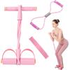JDCMEI Allenatore Addominale, 6 Tubi Sit-up Bodybuilding Expander Allenatore, Multifunzione Banda di Resistenza del Pedale con Figura 8 Estrattori e Elastici Palestra per Casa Palestra Ufficio, Rosa