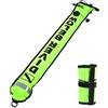 Leapiture Boa di Segnalazione per Immersione Boa di Sicurezza Bandiera per Immersione Boa per Immersione Subacquea Salsiccia di Sicurezza per Immersione Pneumatico in Metallo Carta Nera (Verde)