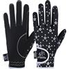 AFE Kids Gloves For Girls Boys Unisex Horse Riding Gloves Outdoor Gloves Sports Gloves Cycling Gloves For Children Black Blue Pink Star Design