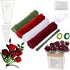 FINEVERNEK 300 Pezzi Scovolini Colorati per Lavoretti, Set di Fili di Ciniglia per Lavoretti Fiori, Guttaperca Verde, Steli per Fiori Finti, per Decorazioni Artigianato Rose San Valentino, Rosso