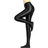 LEOHEX Lucido Opaco Collant Lucido A Vita Alta Collant Sexy Calze Yoga Pantaloni Formazione Donne Sport Leggings Fitness Nero XL