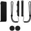 TOYMIS Un Paio di Controller con Cinturino da Polso, con Cappuccio per Joystick Supporto Posteriore Controller da Polso Cinturino Regolabile per Controller Cinturino da Polso per Joycon Switch (Nero)
