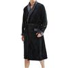 Generico Accappatoio Uomo Senza Cappuccio, Caldo e Accogliente Vestaglia Invernale Pile, Asciugamani Bagno Morbido e Assorbente Vestaglia Lunga M-5XL
