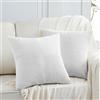 FDTERN Set di 2 Boho Federe de Cuscini per Divano 65x65 in Velluto a Coste，Moderno Morbido Motivo a Croce Decorativa Copricuscini per Divano Camera da Letto,Bianco Puro