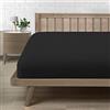 Poligino Lenzuolo Una Piazza e Mezza con Angoli, in Premium Microfibra Certificata Oeko-TEX®, Lenzuolo Confortevole Morbido Traspirante Nero 135x190/200 H30 cm