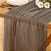Baosind Runner da Tavolo Marrone in Stile Boho, 280 x 80 CM Runner da Tavolo in Garza, Adatto per Matrimoni, Compleanni, Natale, Tavole di Capodanno e Decorazioni ad Arco