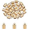 UNICRAFTALE 30 pz OroTappi Terminali per Colonne Terminali per Cavo in Acciaio Inossidabile Barrel Ends Terminali Cavo 5mm Diametro Interno Terminators Cord per Bracciali Creazione di Gioielli
