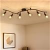 Leselux Faretti da Soffitto con 6 Luci Orientabili, Faretto LED Interno Nero Industriale, E14 Lampadari da Soffitto Lampadario Faretti per Soggiorno Cucina Cameretta, Senza Lampadine