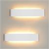 FUPE Applique da parete 24W,2 Pezzi luce da parete a LED per interni,3 colori su e giù per interni,luci da parete moderne in alluminio a LED,per soggiorno,camera da letto,corridoio