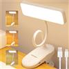 RNPKZ Lampada Clip Ricaricabile con Pinza, Lampada Lettura con Pinza, 360° Flessibile, Lampada da Lettura a Clip, 3 Colori e Regolabile Luminosità, Ideale per Leggere a Letto, Scrivania e Comodino