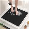 HITSLAM Tappetino Doccia Antiscivolo, 53x53cm Tappetino Vasca Antiscivolo da Bagno Senza ventose, Morbido PVC Luffa Tappetino Bagno, Asciugatura rapida, Drenaggio efficiente, Nero