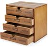 Flexzion Organizer da scrivania in legno con 4 cassetti per riporre oggetti, armadio da tavolo a 4 ripiani, spazio di lavoro, bancone e arredamento per oggetti artistici