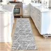 Tinyboy-hbq Tappeto Cucina Antiscivolo Lavabile, Morbidi Lunghi Tappeti Antimacchia Runner per camera da letto, corridoi, soggiorno, cucina (80 x 250 cm, Avorio/Grigio)