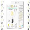LEDbyLED Lampadina Smart Goccia Color Click 8W, E27, Vetro Trasparente, Colore Variabile 2100-4000-6000K, filamento LED dritto, 960 Lumen, Pack 10 Pezzi