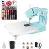 Letcart 202A Macchina Da Cucire Elettronica, Mini Macchina Da Cucire Portatile con 99 Accessori Da Cucito E Tavolo Di Estensione Per Vestiti, Tende, Artigianato (Blu)