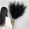 YIYA 6 pezzi Pampas Decorative Alte 113cm Nero Pampa Artificiali Fiori Secchi Erba di Pampa XXL Piume Decorative grigio per Soggiorno, Casa, Pavimento, Vaso, Decorazione Boemia